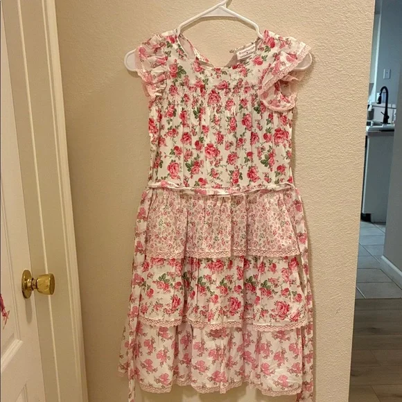 LoveShackFancy Pink Floral Kids Formal Dress NEW